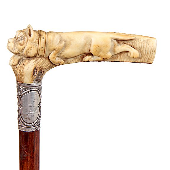 Appraisal: Stag Boxer Cane- Exclusive on Bidsquare Stag Boxer Cane- Circa