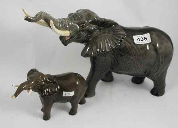 Appraisal: Beswick Model of an Elephant and Small Elephant