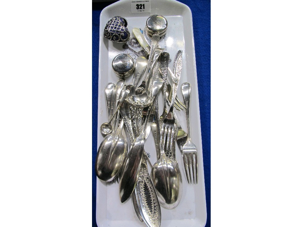 Appraisal: Tray lot of EP cutlery etc