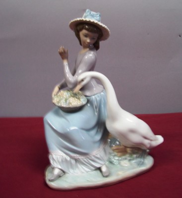 Appraisal: LLADRO - Goose Trying to Eat - G Good condition