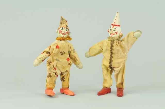 Appraisal: LOT OF TWO SCHOENHUT CLOWNS Both in full outfits hand