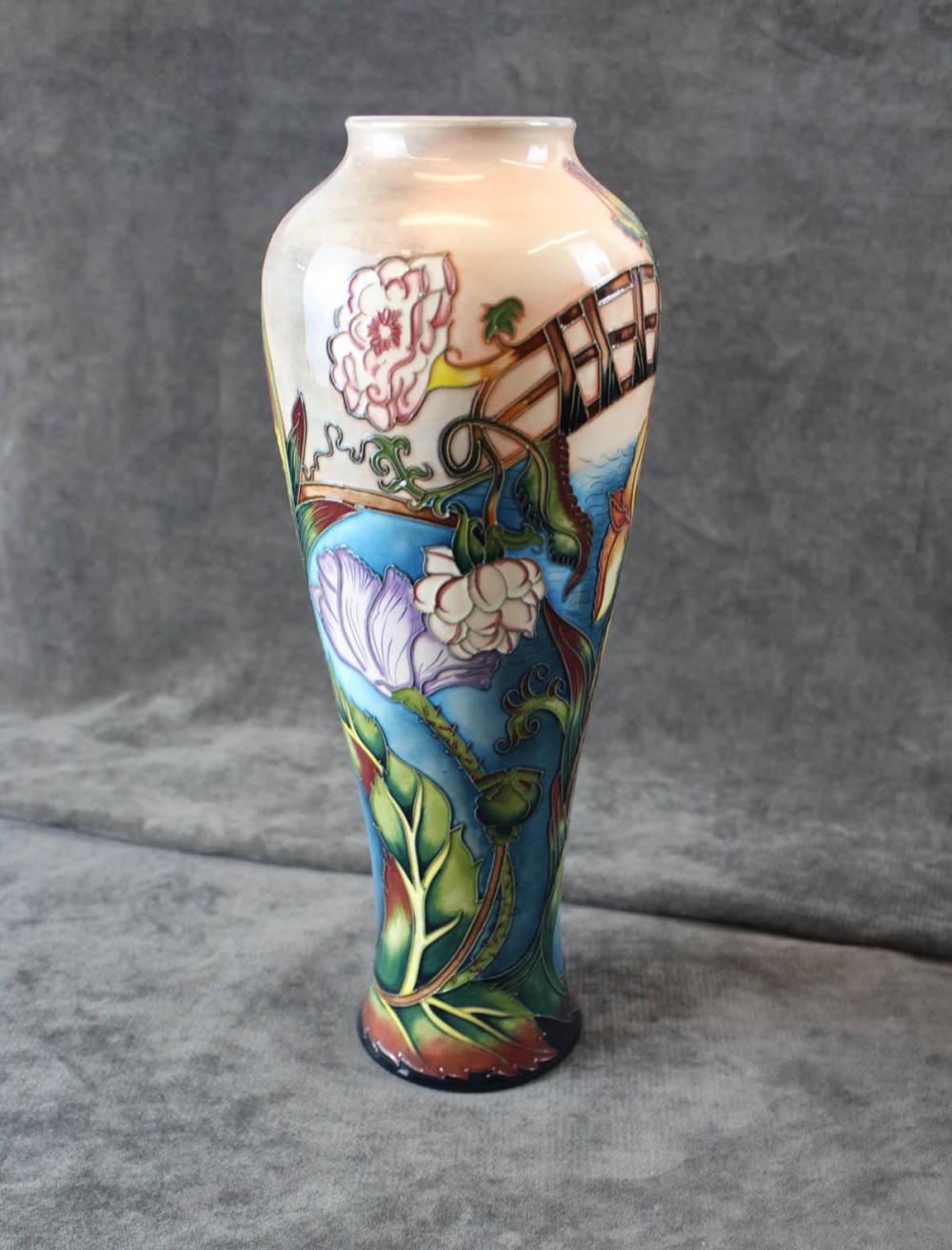 Appraisal: ENGLISH MOORCROFT 'RIVER OF DREAMS' ART POTTERY VASE Sarah Cowan