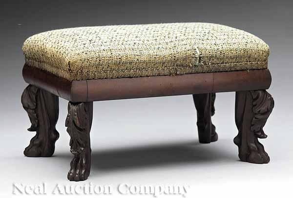 Appraisal: A Good American Classical Mahogany Footstool c Tidewater Virginia the