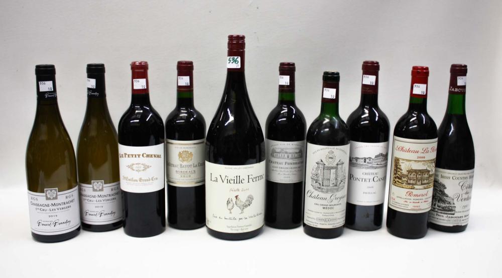 Appraisal: TEN BOTTLES OF VINTAGE FRENCH WINE Le Petit Cheval Chateau