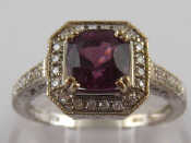 Appraisal: A white metal tests carat gold spinel and diamond ring