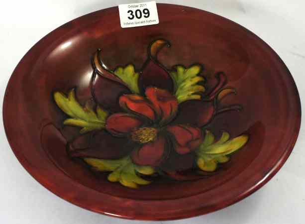 Appraisal: Moorcroft Flambe Dish Decorated in the Columbine Design cm diameter