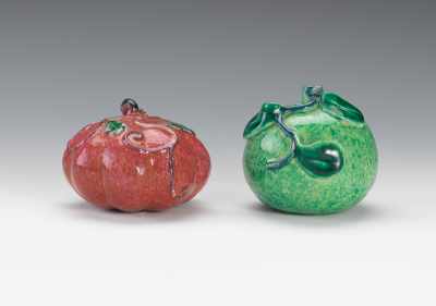 Appraisal: A Pair of Chinese Famille Rose Temple Fruit Squash The