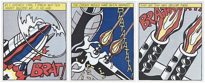 Appraisal: Roy Lichtenstein New York - As I Opened Fire triptych