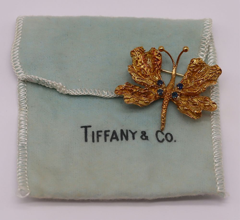 Appraisal: JEWELRY Italian Tiffany Co kt Gold Butterfly Brooch Italian Tiffany