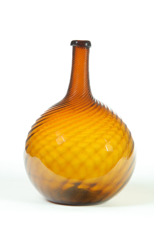 Appraisal: PATTERN MOLDED SWIRL BOTTLE Probably Zanesville Ohio ca - Globular