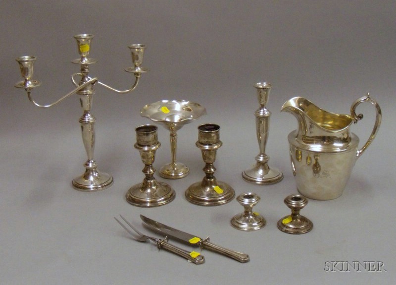 Appraisal: Group of Sterling and Silver Plated Serving Items Gorham sterling