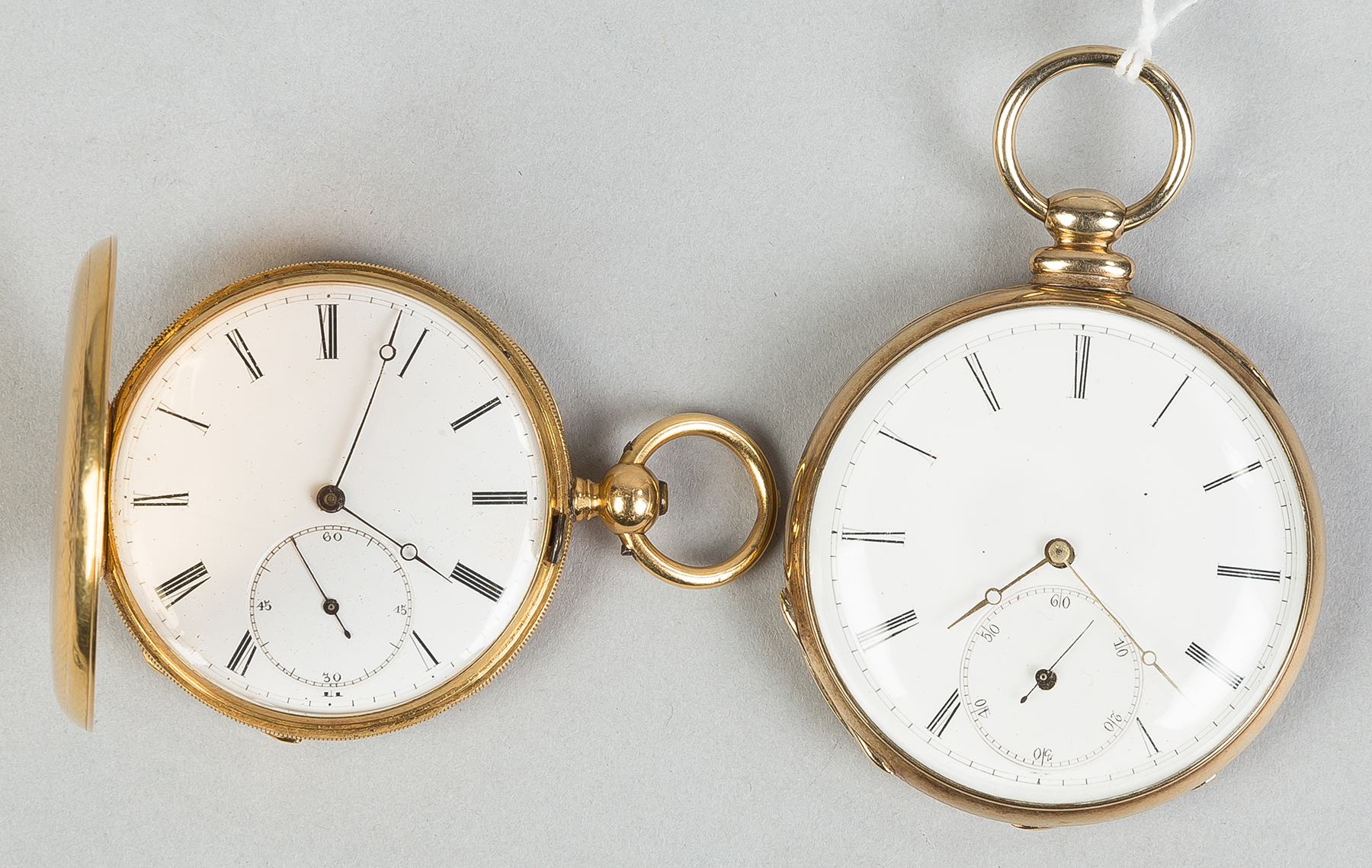 Appraisal: Two k Gold Pocket Watches L-Hunters case marked Echappement R-open