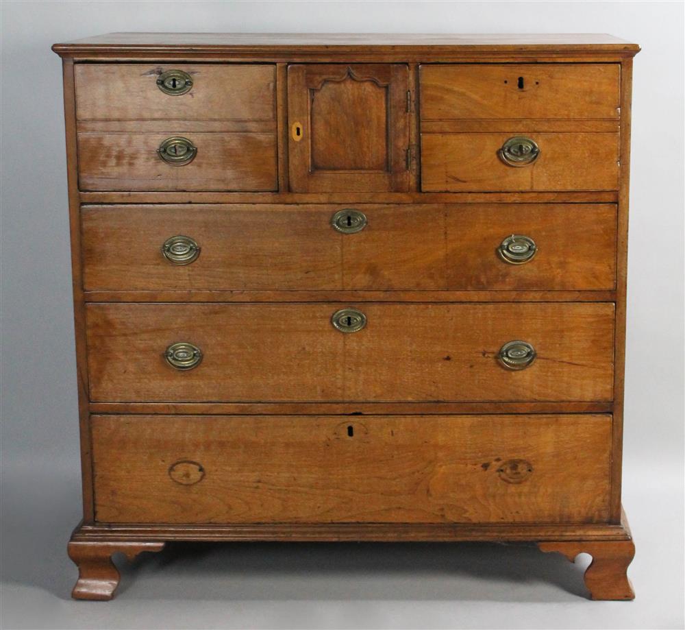 Appraisal: CHIPPENDALE WALNUT AND CHERRY CHEST WITH YELLOW PINE SECONDARY possibly