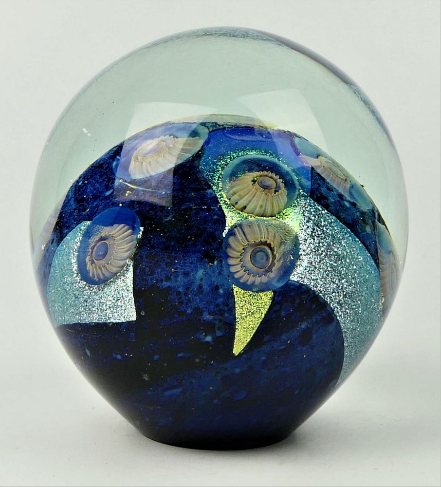 Appraisal: RICHARD EICKHOLT USA th st C LG PAPERWEIGHT Richard Eickholt