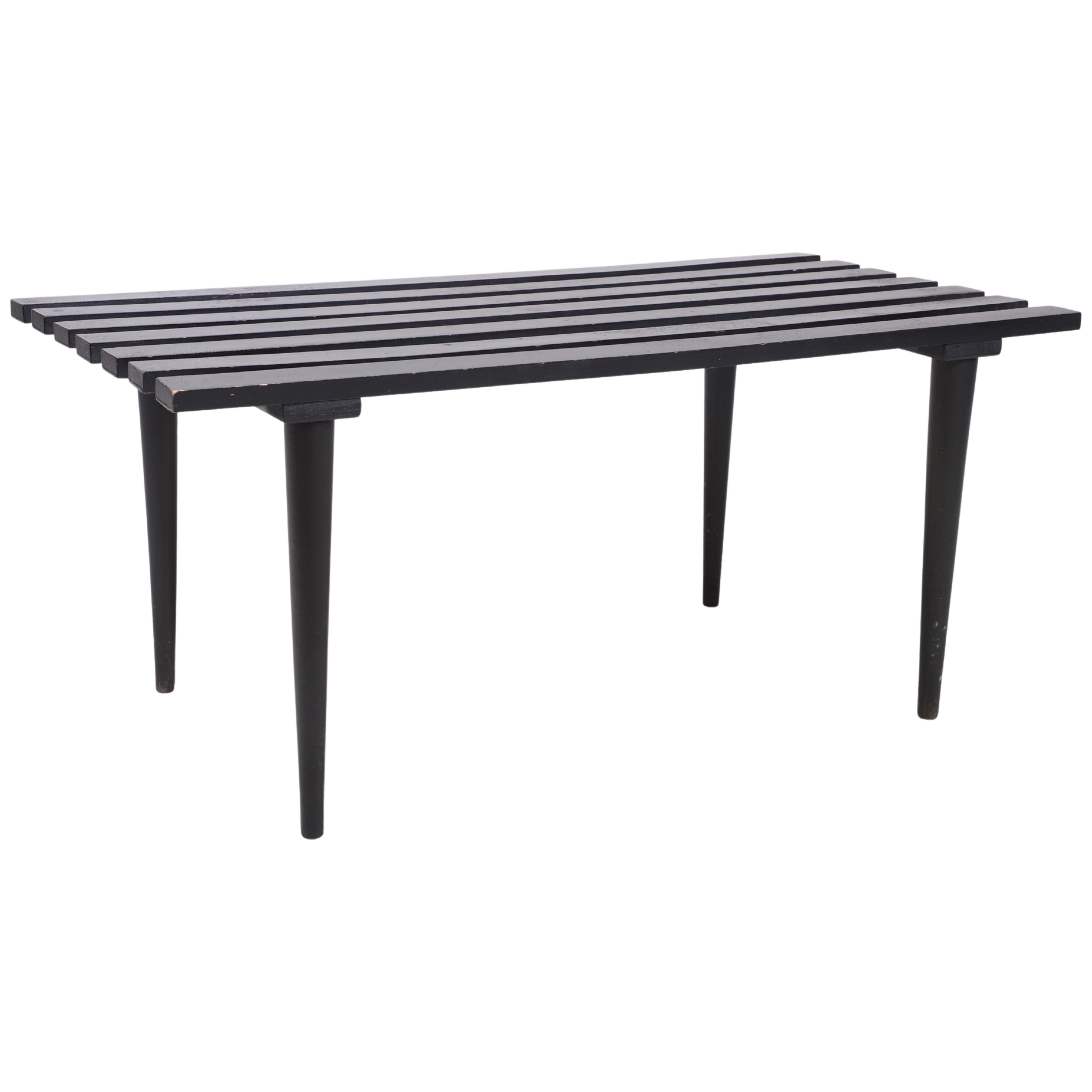 Appraisal: Georg Jensen style Modern Design ebonized slatted bench marked on