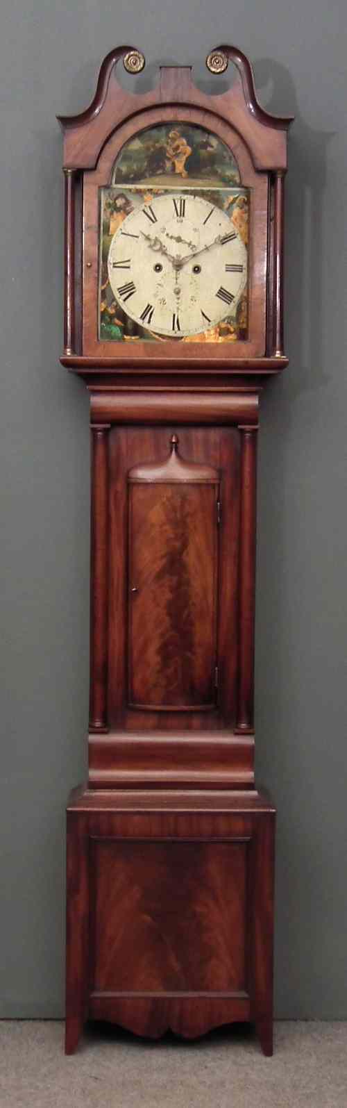 Appraisal: A th Century Scottish figured mahogany longcase clock the ins