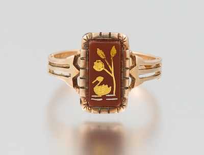 Appraisal: A Charming Victorian Intaglio Ring k rose gold ring with