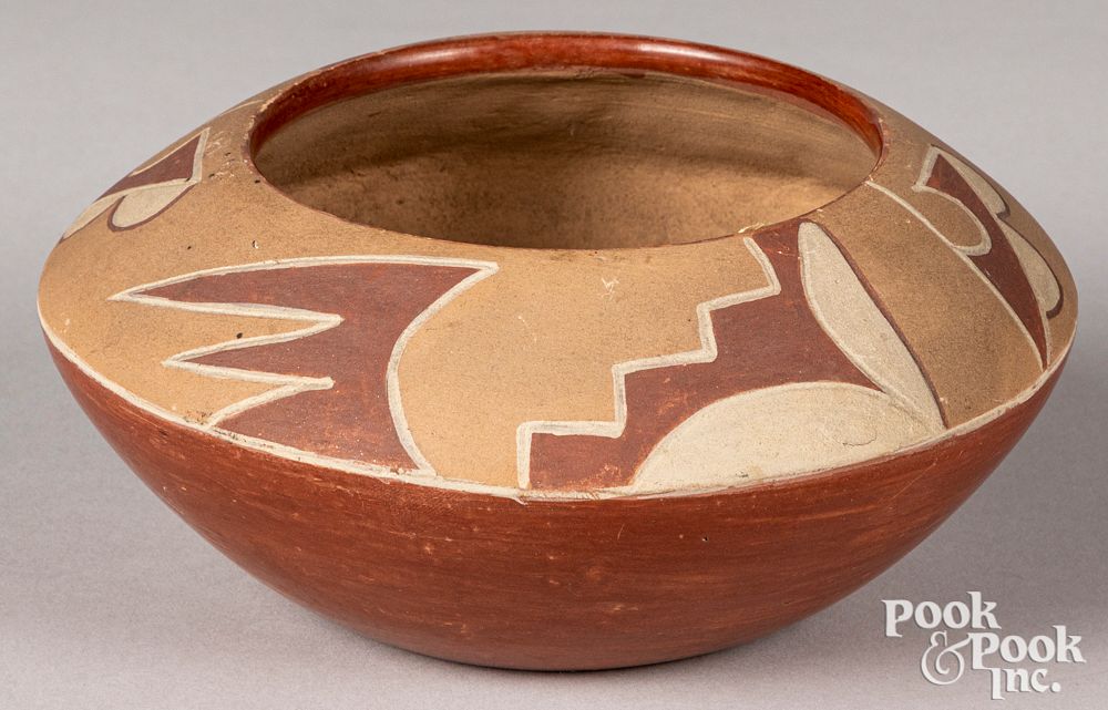 Appraisal: Santa Clara Indian pottery bowl Santa Clara Indian pottery bowl