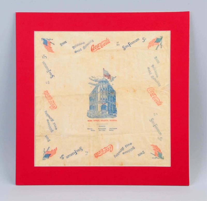 Appraisal: Very Early Coca-Cola Rice Paper Napkin This is a harder