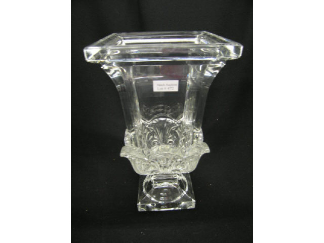 Appraisal: Fine Crystal Vase Square Pedestal Base