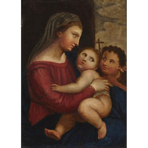 Appraisal: After Raffaello Sanzio da Urbino Called Raphael - THE MADONNA