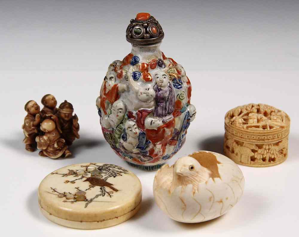 Appraisal: ORIENTAL OBJETS VERTU - Including Edo Period Ivory Netsuke of