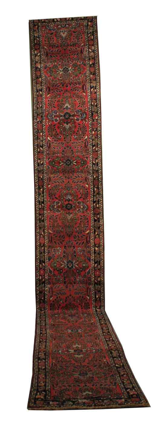 Appraisal: ORIENTAL RUG HAMADAN RUNNER ' x ' '' Traditional repetitive