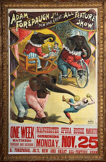 Appraisal: Circus Poster Rare Boxing Elephant Exclusive on Bidsquare An Adam