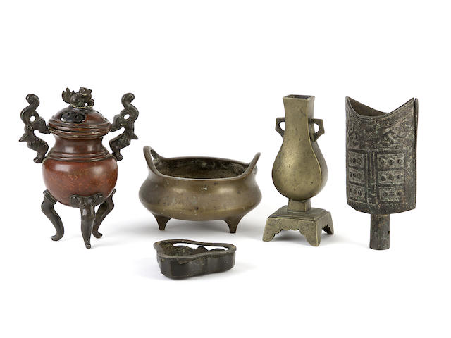 Appraisal: A small collection of Chinese metalwork Republic Period and possibly