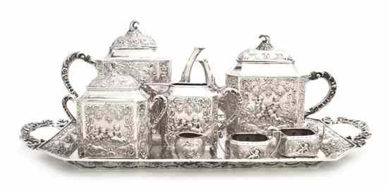 Appraisal: A German Silver Coffee and Tea Service comprising a coffee