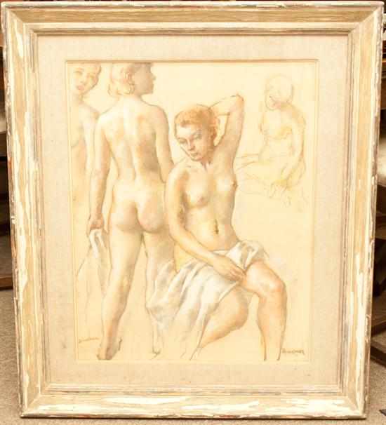 Appraisal: Brackman Figure Studies pastel on paper signed framed Estimate -