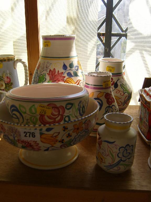 Appraisal: A collection of Poole pottery wares including a bowl of