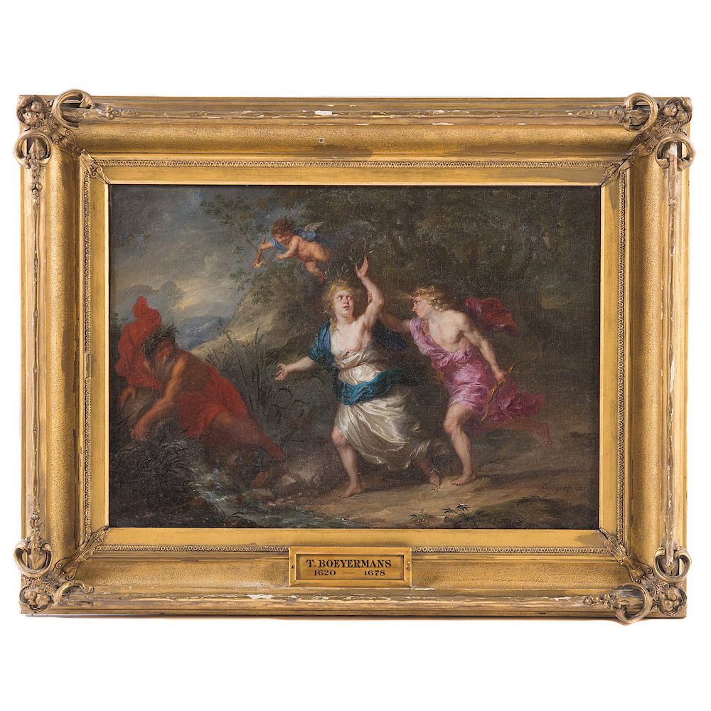 Appraisal: Theodore Boeyermans Apollo and Daphne oil Dutch - Oil on