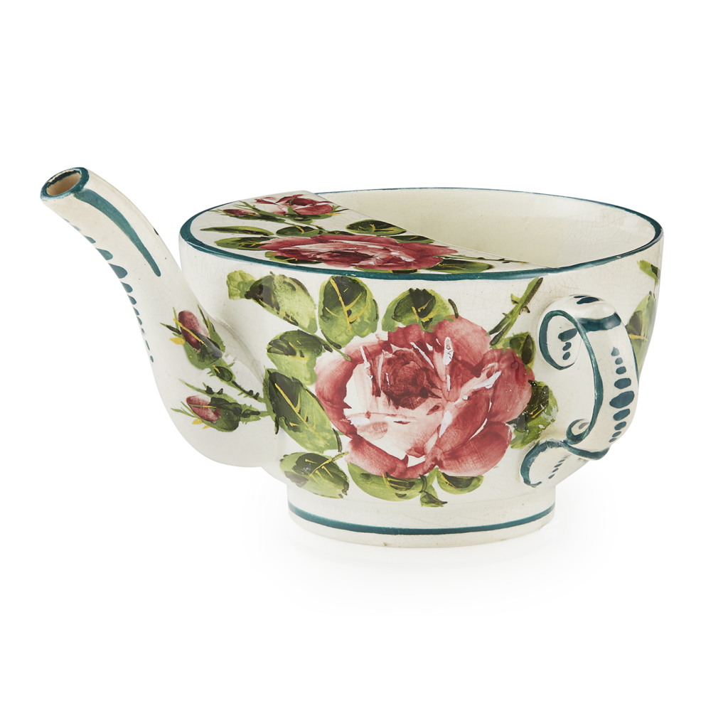 Appraisal: A RARE WEMYSS WARE INVALID CUP 'CABBAGE ROSES' PATTERN CIRCA