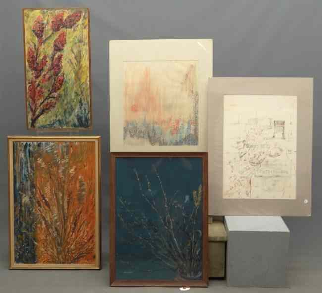 Appraisal: Lot three paintings signed ''Allen Halpern'' sights include '' x