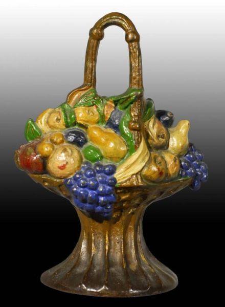 Appraisal: Cast Iron Fruit Basket Doorstop Description Signed c Albany Fdry