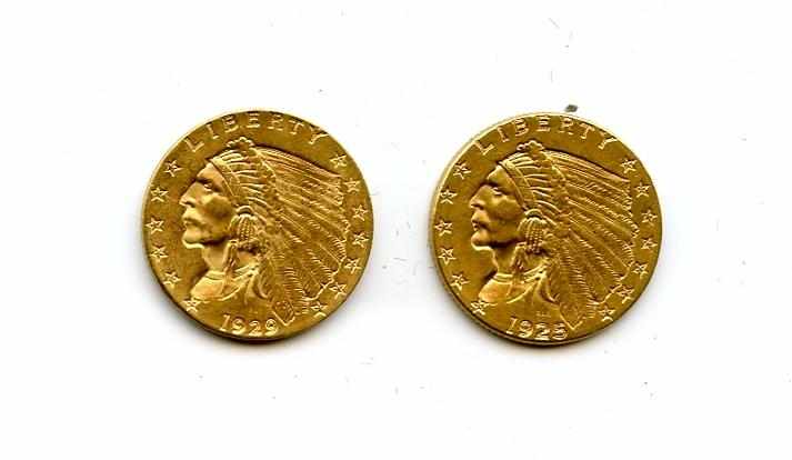 Appraisal: -D Both coins show good detailing and much bright luster