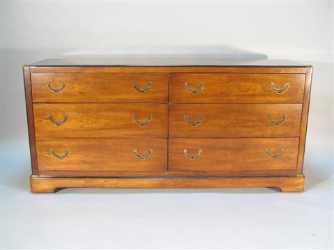 Appraisal: MODERN CHIPPENDALE LONG CHEST OF DRAWERS Mid to late th