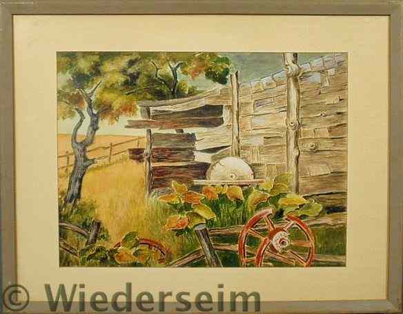 Appraisal: Shattuck Marjorie American th c watercolor painting of a barn