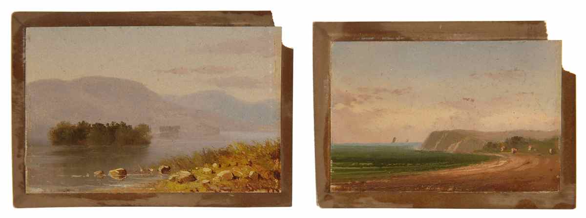 Appraisal: AMERICAN SCHOOL th CenturyPair of luminous landscapes One depicting a