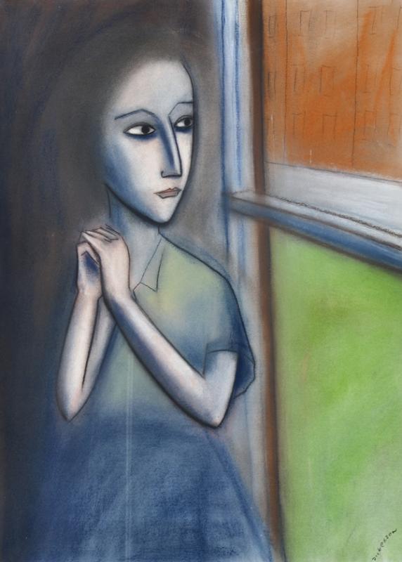 Appraisal: ROBERT DICKERSON BORN By the Window pastel on paper ROBERT