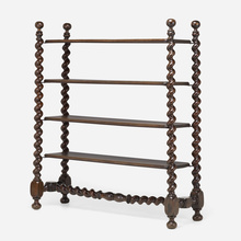 Appraisal: English and Continental BARLEY TWIST SHELVING UNIT c carved oak