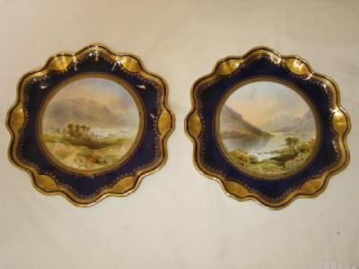 Appraisal: A PAIR OF AYNSLEY PORCELAIN PLATES of lobed circular form