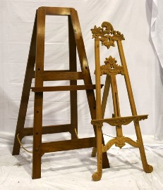 Appraisal: A large Australian cedar easel together with a rococo style