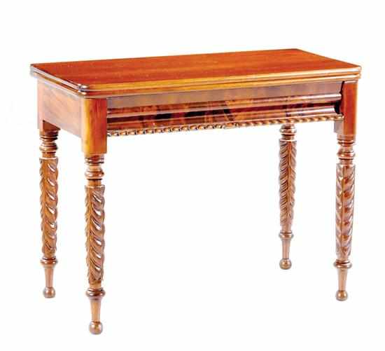 Appraisal: Classical carved mahogany card table Mid-Atlantic states circa rectangular tip