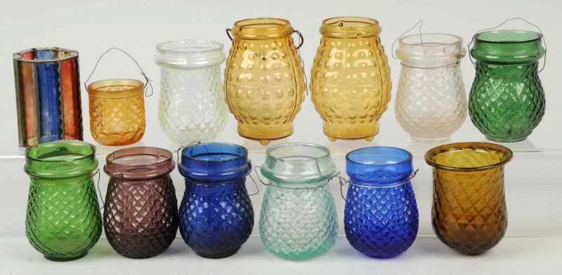 Appraisal: Lot of Pressed Glass Candle Holders Description Some minor chips