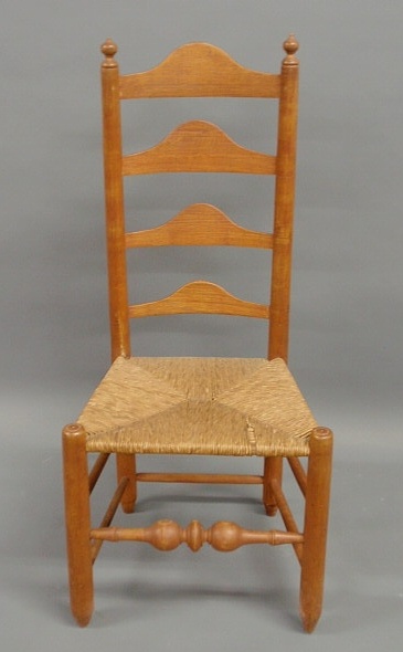 Appraisal: Delaware Valley side chair early th c maple with four-slats