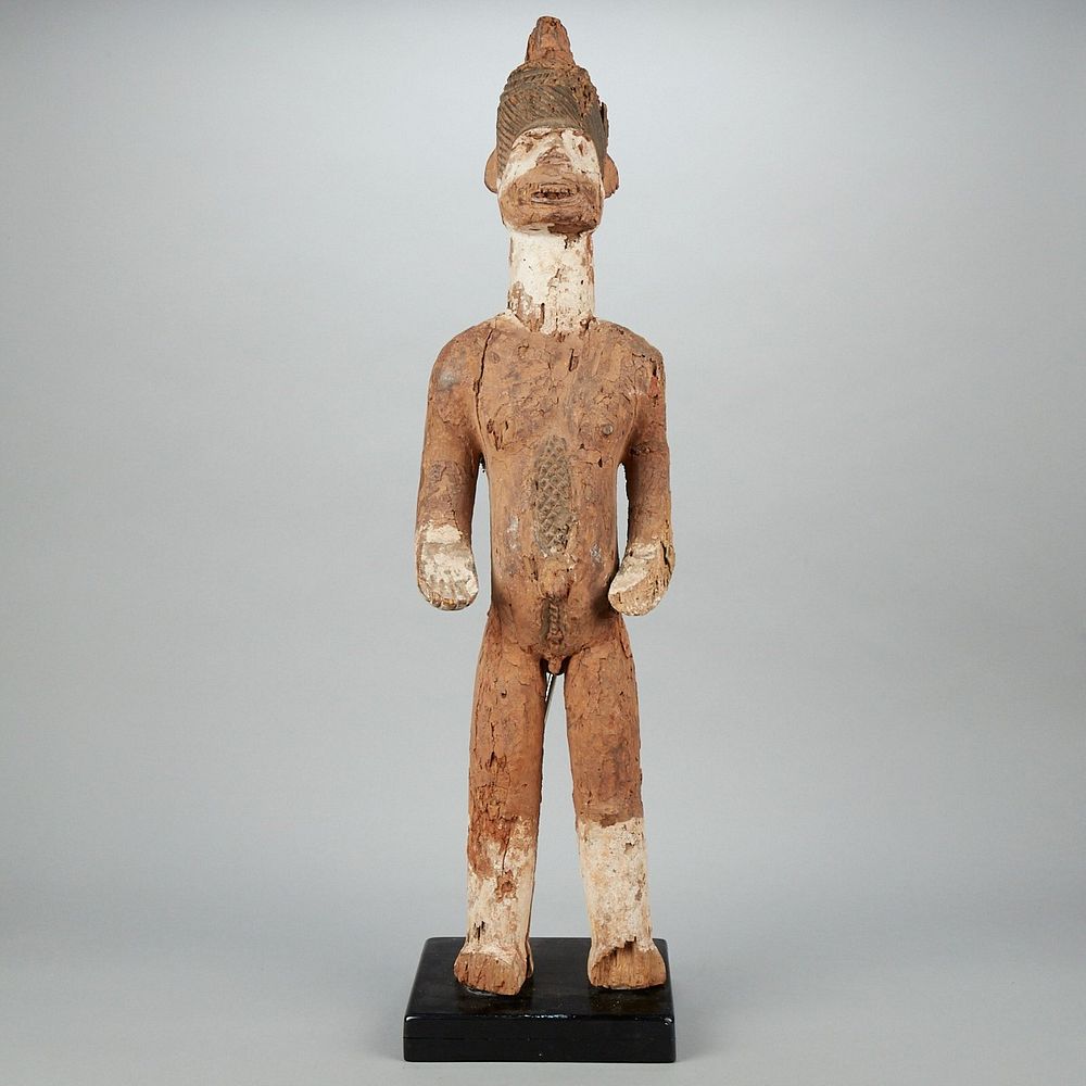 Appraisal: Igbo African Standing Male Shrine Figure Igbo male shrine figure