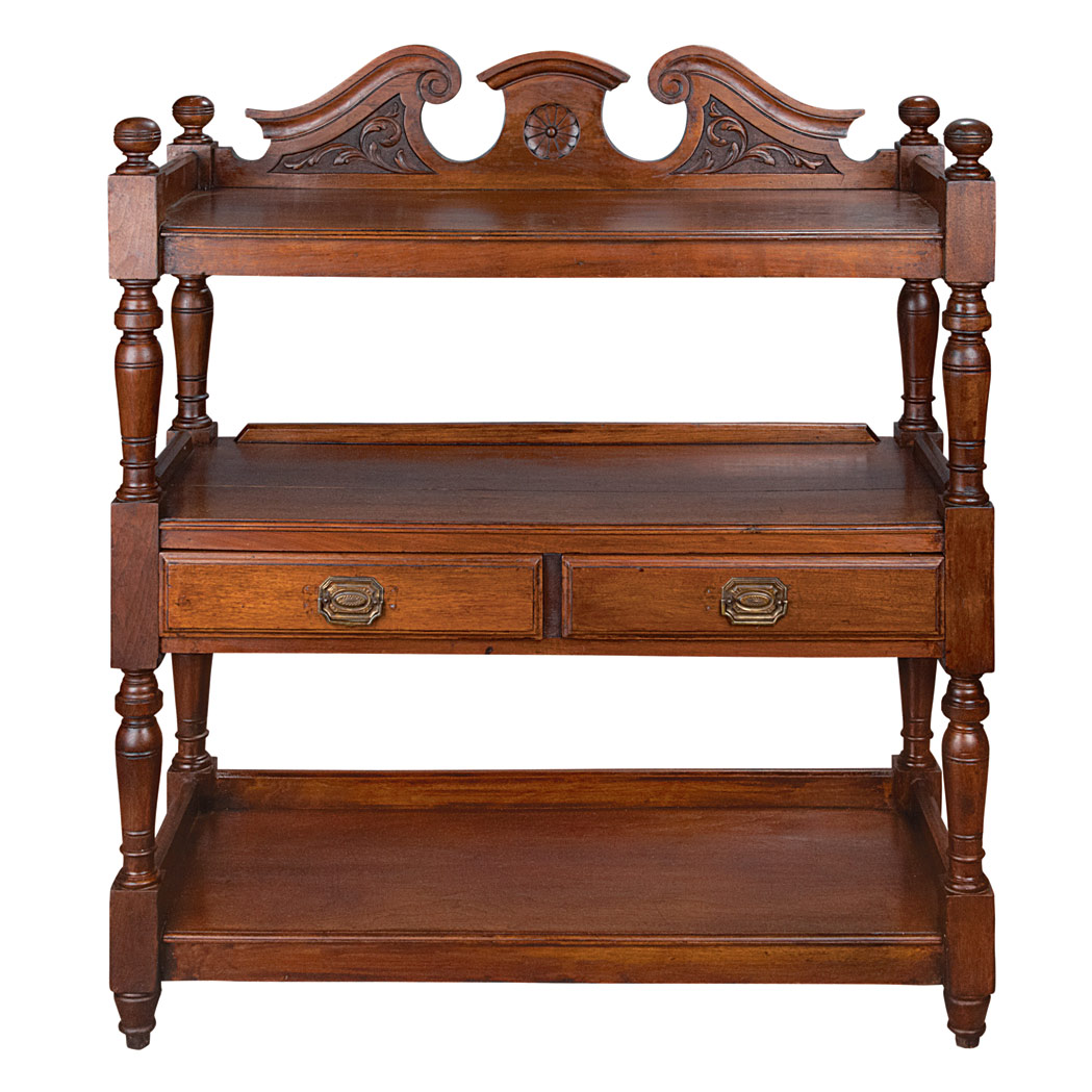 Appraisal: Victorian Mahogany Three-Tier Server Height inches width inches depth inches