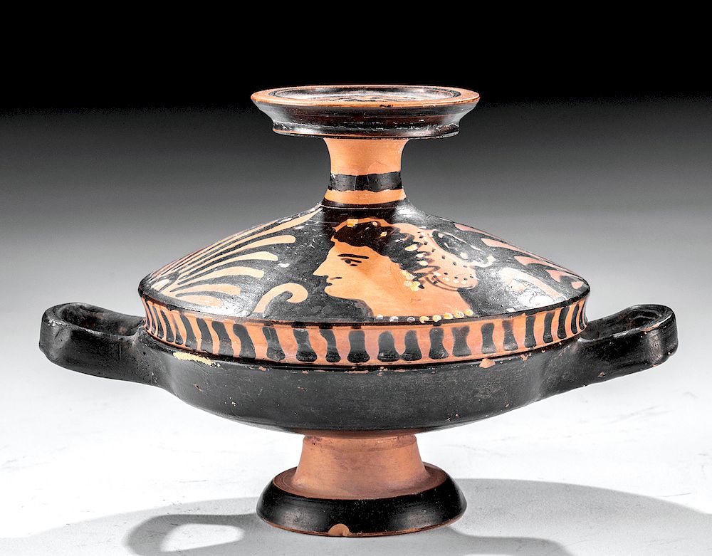 Appraisal: Greek Red-Figured Lekanis with Ladies of Fashion Holiday Shipping Deadlines